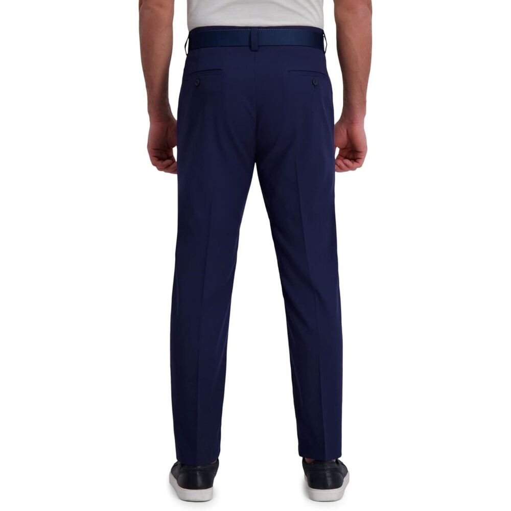 Haggar Men's Cool Right Performance Straight Fit Flat Front Pants 40w x 30L Blue